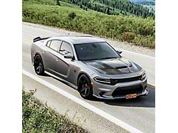 SuperAutoUSA SRT Style Vented Hood; Carbon Fiber (15-23 Charger)
