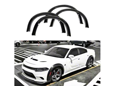 SuperAutoUSA Widebody Style Fender Flares; Matte Black (15-16 Charger SRT; 17-18 Charger R/T, R/T 392, SRT; 19-23 Charger, Excluding SXT & Widebody)