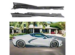 SuperAutoUSA 5VM Side Skirts; Gloss Black (20-26 Corvette C8)