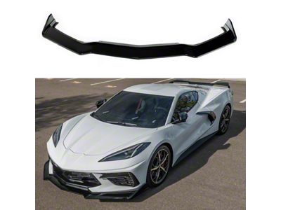 SuperAutoUSA Performance Extended Front Lip Splitter; Gloss Black (20-26 Corvette C8 Stingray)