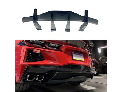SuperAutoUSA Rear Bumper Lower Diffuser Spoiler; Carbon Fiber (20-26 Corvette C8 Stingray)