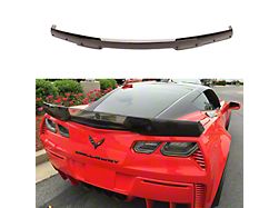 SuperAutoUSA Rear Spoiler with Gurney Flag Wicker Bill; Gloss Black (14-19 Corvette C7)