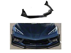 SuperAutoUSA Tracking Edition Front Lip Splitter; Gloss Black (20-26 Corvette C8 Stingray)