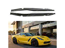 SuperAutoUSA Z06 Style Side Skirt Rocker Panels; Gloss Black (14-19 Corvette C7)