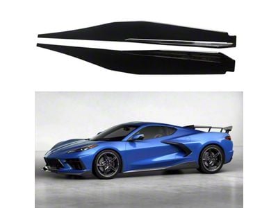 SuperAutoUSA Z51 Performance Style Side Skirts; Gloss Black (20-26 Corvette C8 Stingray)
