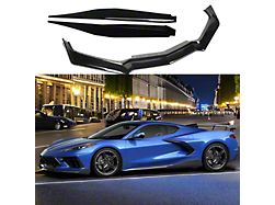 SuperAutoUSA Z51 Style Side Skirts and Front Splitter Lip Set; Gloss Black (20-26 Corvette C8 Stingray)