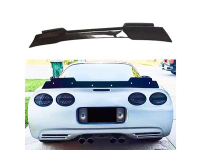 SuperAutoUSA ZR1 Style Extended Rear Spoiler With Removable Gurney Flap; Gloss Black (97-04 Corvette C5)
