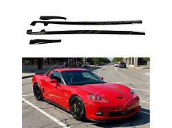 SuperAutoUSA ZR1 Style Side Skirt Rocker Panels; Gloss Black (05-13 Corvette C6)