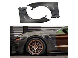 SuperAutoUSA GT350 Style Front Fenders; Carbon Fiber (18-23 Mustang GT, EcoBoost)