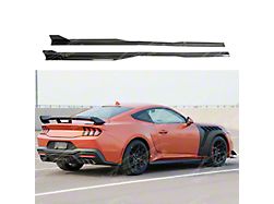 SuperAutoUSA GT500 Style Side Skirt Splitters; Carbon Fiber Print (24-26 Mustang)