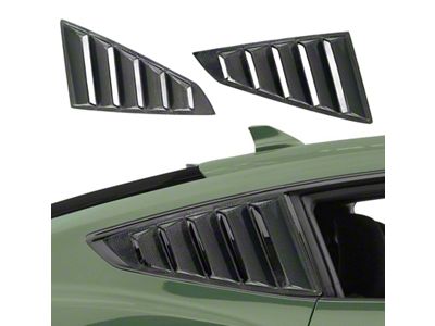 SuperAutoUSA Quarter Window Louvers; Carbon Fiber (24-26 Mustang Fastback)