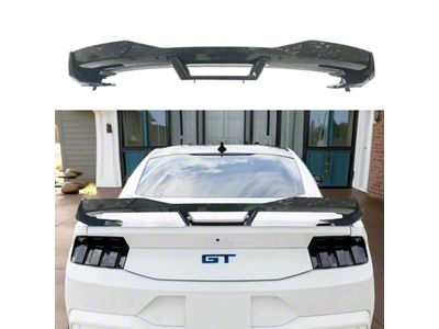 SuperAutoUSA Rear Wing Spoiler with Gurney Flap; Forged Carbon Fiber (24-25 Mustang)