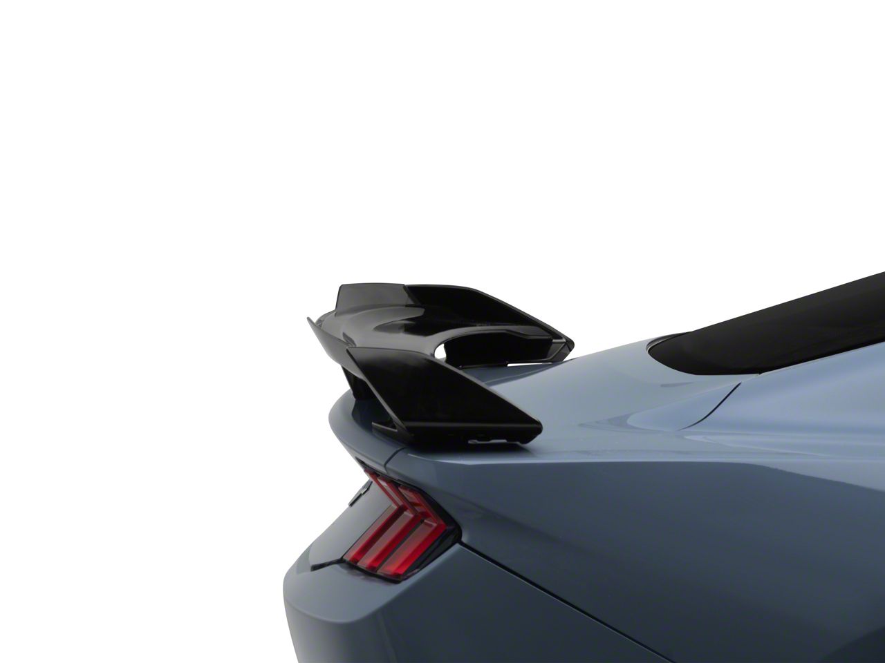 SuperAutoUSA Mustang Rear Wing Spoiler with Gurney Flap; Gloss
