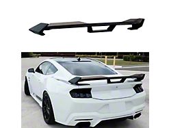 SuperAutoUSA Rear Wing Spoiler with Gurney Flap; Matte Black (24-25 Mustang)