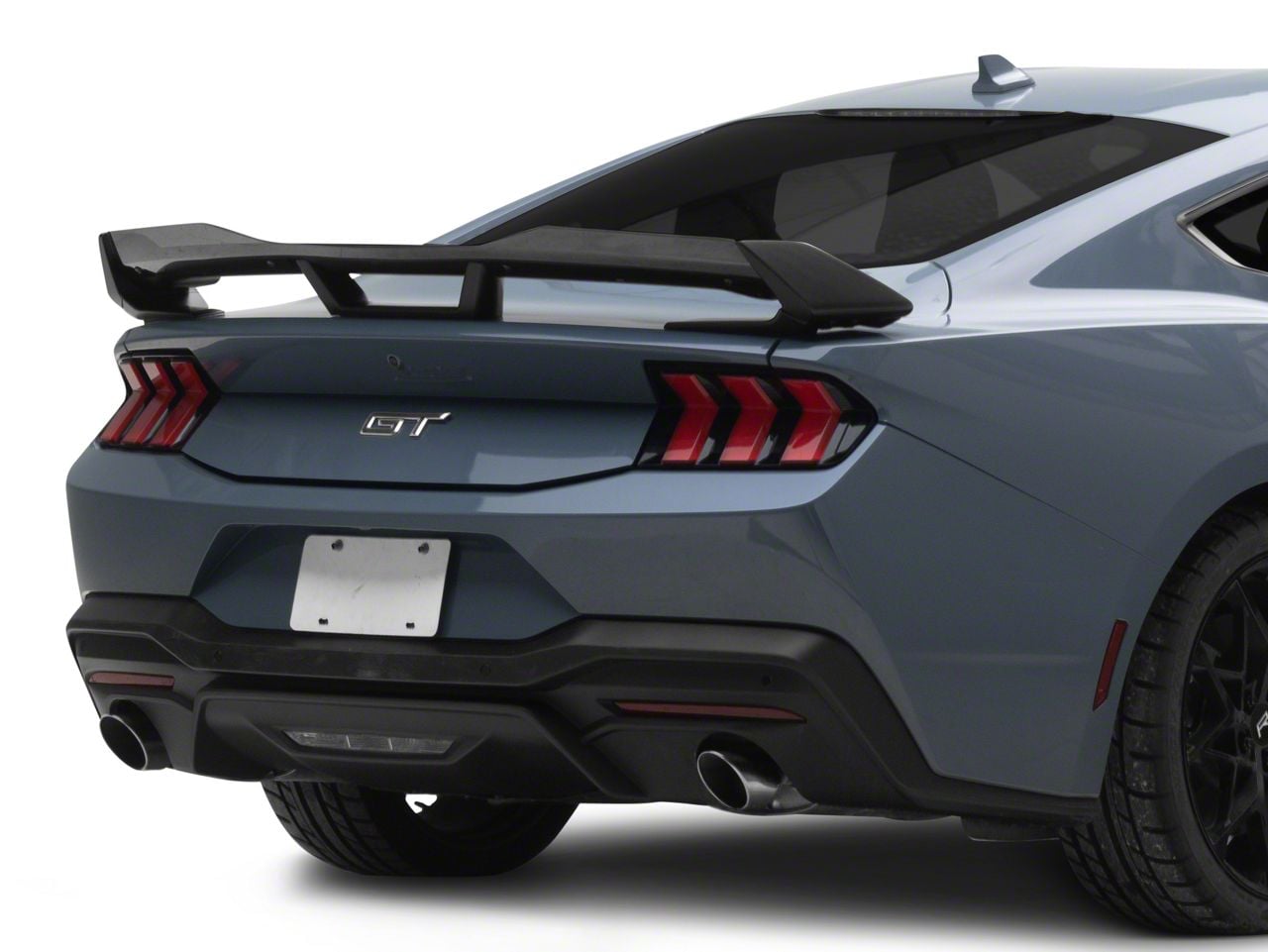 SuperAutoUSA Mustang Rear Wing Spoiler with Gurney Flap; Matte