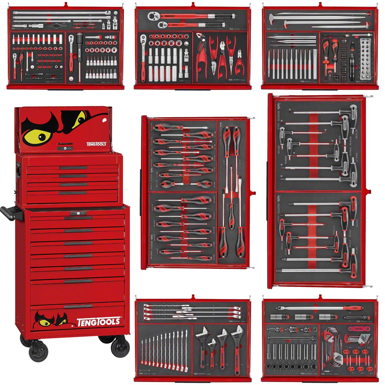 Teng Tools Universal AM 26-Inch PRO35 Red EVA Foam Hand Tool Kit; 418 ...