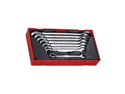 Teng Tools SAE 12-Point Ratcheting Combination Wrench Set; 8-Piece