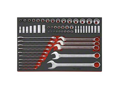 Teng Tools SAE Combination Wrench and Regular/Deep Mixed Drive Socket Set; 62-Piece