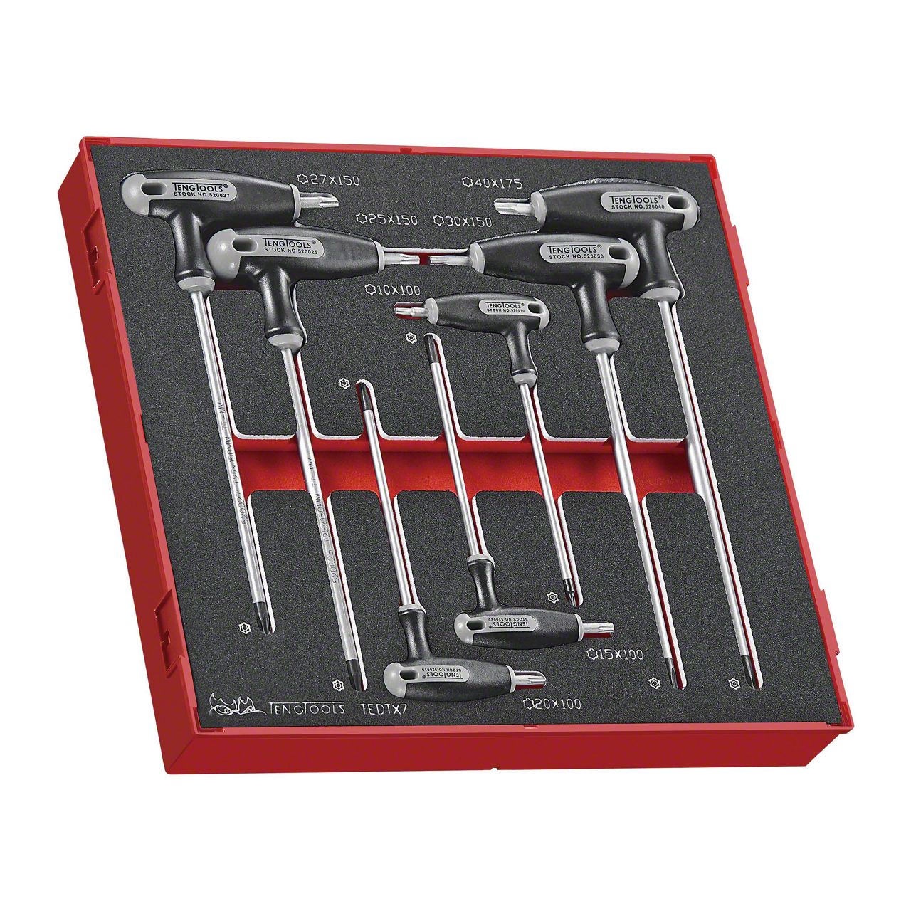 Teng Tools Universal AM T-Handle TX Key Set; 7-Piece TEN-O-TEDTX7 ...
