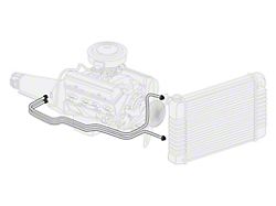The Right Stuff Detailing Pre-Bent Transmission Cooler Line; OE Steel (87-93 5.0L Mustang w/ Automatic Transmission)