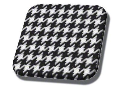 TMI Deluxe Front and Rear Seat Upholstery Kit; Ivory White with Black/White Houndstooth Insert (97-02 Camaro Coupe)