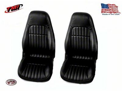 Standard Front and Rear Seat Upholstery Kit; Black with Black Insert (97-02 Camaro Coupe)
