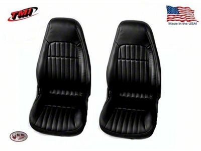 TMI Standard Front and Rear Seat Upholstery Kit; Black with Black Insert (97-02 Camaro Coupe)