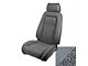 TMI Articulated Sport Performance Front Seat Upholstery Kit; Medium Gray Vinyl and Tweed (87-89 Mustang GT, LX)