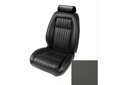 TMI Articulated Sport Performance Front Seat Upholstery Kit; Black Leather (92-93 Mustang GT, LX)