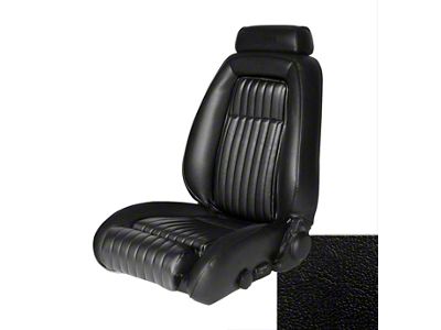 TMI Articulated Sport Performance Front and Rear Seat Upholstery Kit; Black Vinyl (90-91 Mustang Convertible)