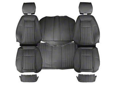 TMI Articulated Sport Performance Front and Rear Seat Upholstery Kit; Medium Gray Vinyl (87-89 Mustang Convertible)