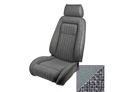 TMI Articulated Sport Performance Front and Rear Seat Upholstery Kit; Medium Gray Vinyl and Tweed (87-89 Mustang Convertible)
