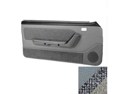 TMI Door Panels with Tweed Inserts; Medium Stone Gray (87-89 Mustang Coupe & Hatchback w/ Power Windows)