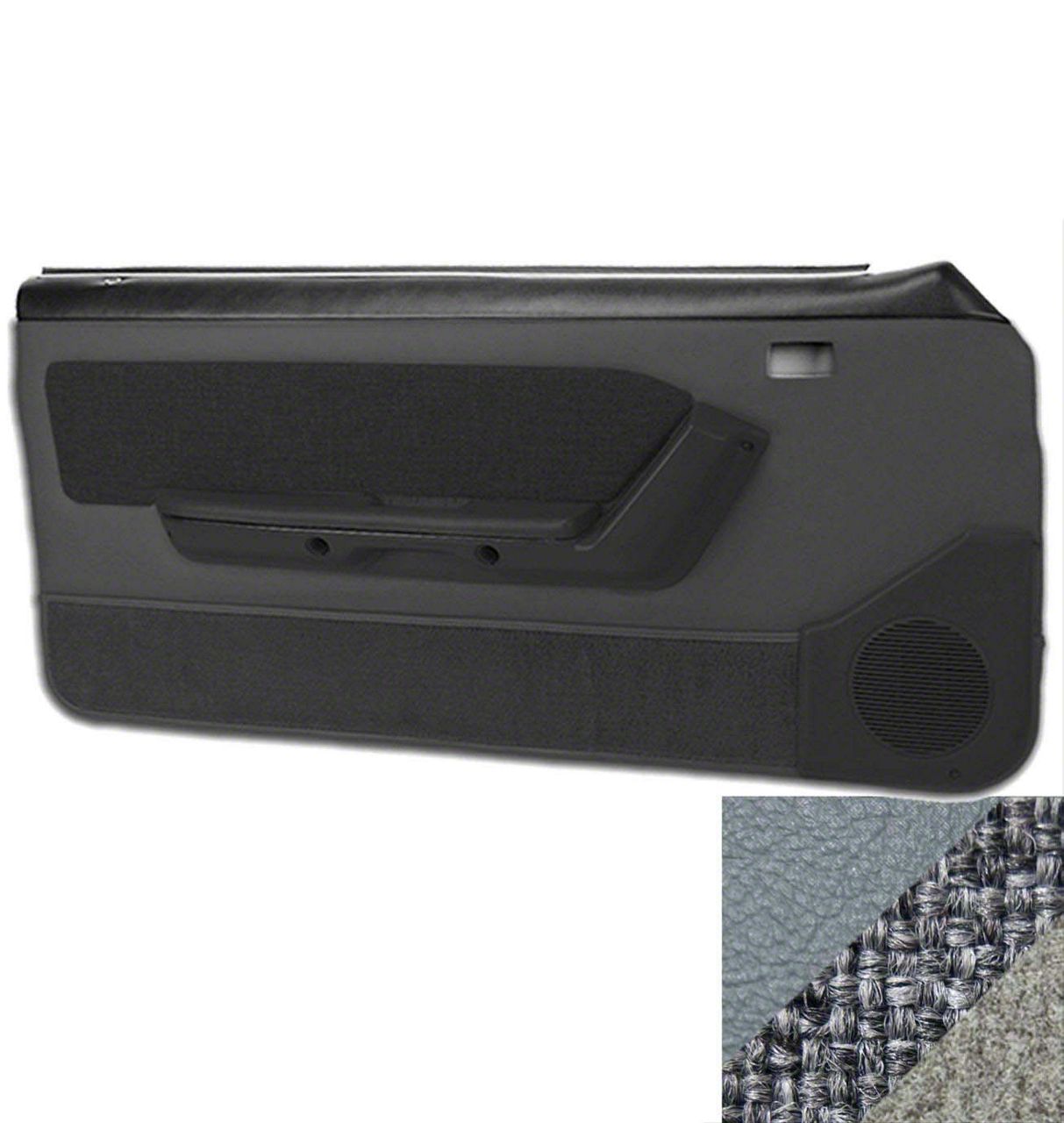 TMI Mustang Door Panels with Tweed Inserts; Medium Stone Gray