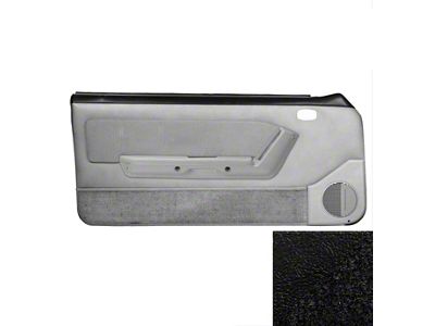 TMI Door Panels with Vinyl Inserts; Black (87-89 Mustang Coupe & Hatchback w/ Power Windows)