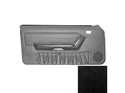 TMI Door Panels with Vinyl Inserts; Ebony Black (1990 Mustang Coupe & Hatchback w/ Power Windows)