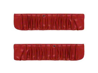 TMI Lower Door Panel Map Pockets; Scarlet Red (90-93 Mustang)