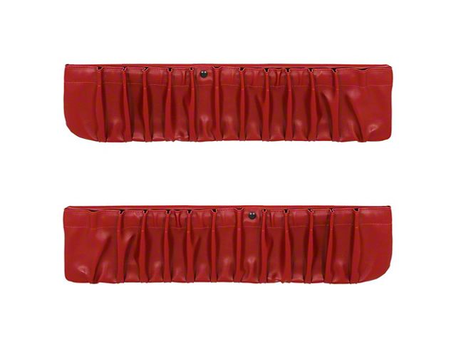 TMI Lower Door Panel Map Pockets; Scarlet Red (90-93 Mustang)