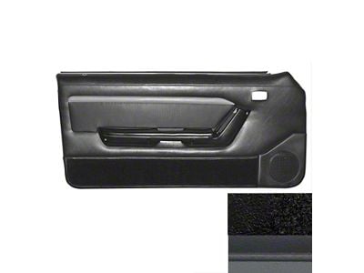 TMI Mach 1 Door Panels; Black with Gray Stripe (87-89 Mustang Coupe & Hatchback w/ Power Windows)