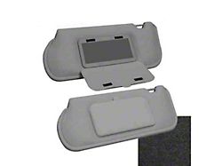 TMI Sun Visors with Mirrors; Black Cloth (90-93 Mustang Coupe & Hatchback w/ Sunroof or T-Top)