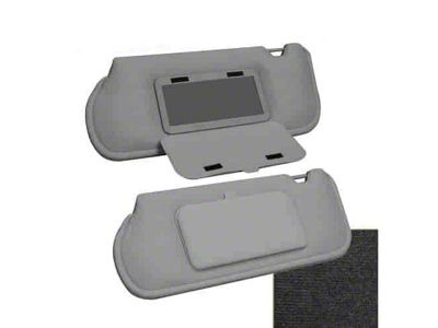 TMI Sun Visors with Mirrors; Black Cloth (90-93 Mustang Coupe & Hatchback w/ Sunroof or T-Top)