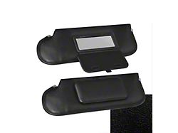 TMI Sun Visors with Mirrors; Black Vinyl (83-86 Mustang Convertible)