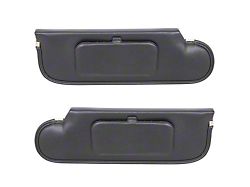 TMI Sun Visors with Mirrors; Black Vinyl (87-93 Mustang Convertible)