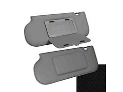 Sun Visors with Mirrors; Ebony Black Cloth (85-93 Mustang Coupe & Hatchback w/ Sunroof or T-Top)