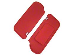 Sun Visors with Mirrors; Medium Red Cloth (85-93 Mustang Coupe & Hatchback w/o Sunroof or T-Top)