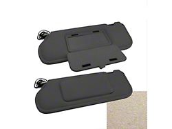 Sun Visors with Mirrors; Medium Smoke Gray Cloth (85-93 Mustang Coupe & Hatchback w/o Sunroof or T-Top)