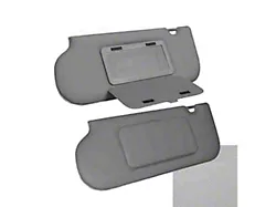 TMI Sun Visors with Mirrors; Opal Gray Clotch (85-93 Mustang Coupe & Hatchback w/ Sunroof or T-Top)