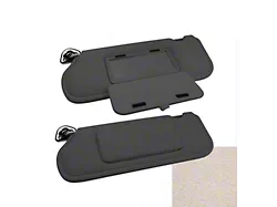 TMI Sun Visors with Mirrors; Opal Gray Cloth (85-93 Mustang Coupe & Hatchback w/o Sunroof or T-Top)