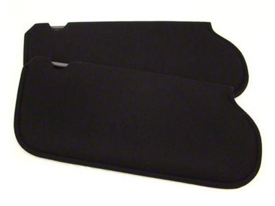 TMI Sun Visors without Mirrors; Ebony Black Cloth (85-93 Mustang Coupe & Hatchback w/o Sunroof or T-Top)