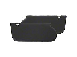 Sun Visors without Mirrors; Ebony Black Cloth (85-93 Mustang Coupe & Hatchback w/ Sunroof or T-Top)